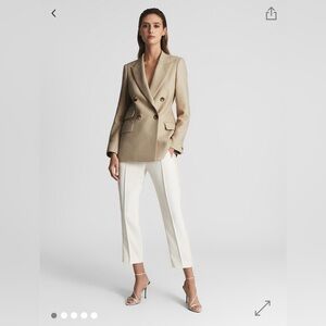 Reiss Logan Double Breasted Twill Blazer